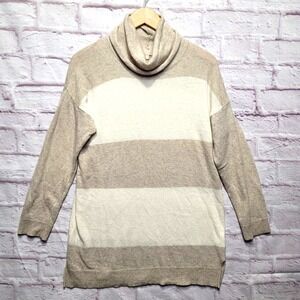 BENEDETTA B Striped Cowl Neck Sweater Large Merino Wool Blend Made in Italy